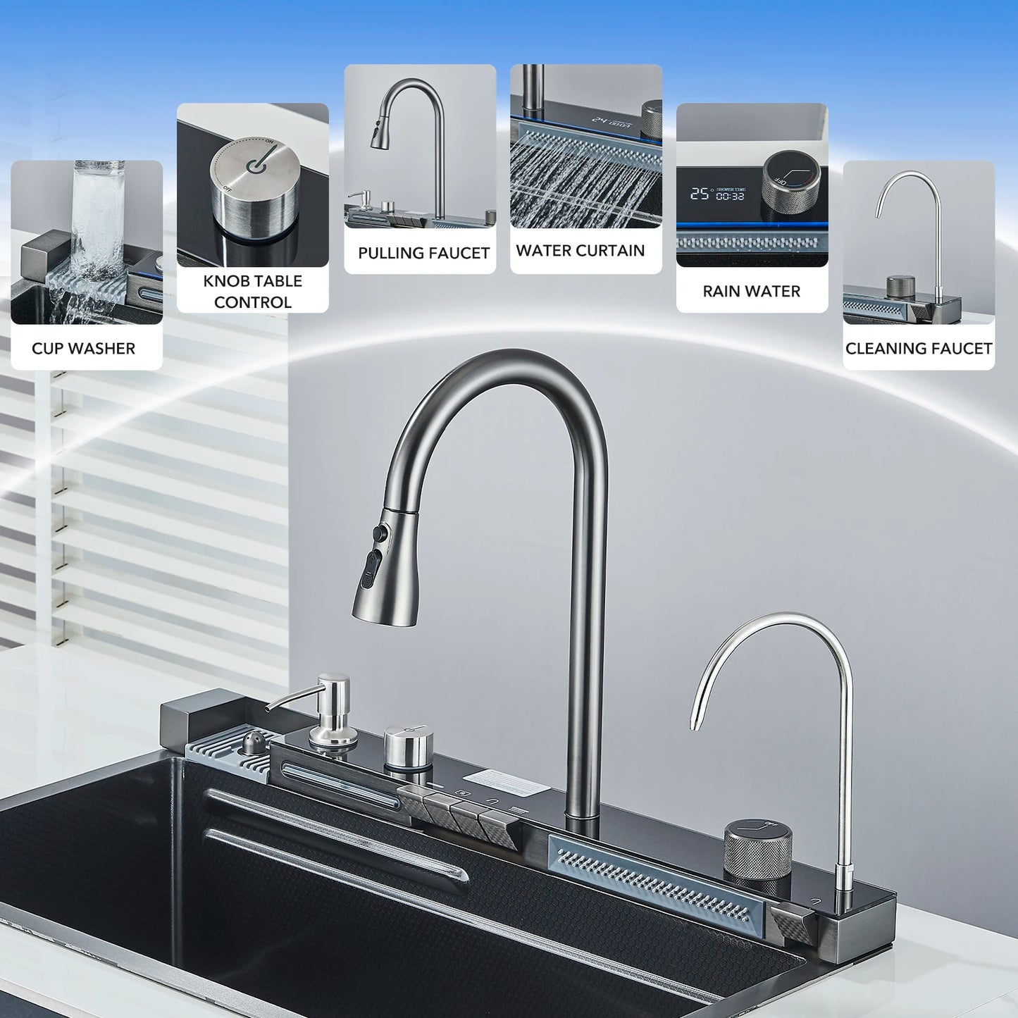 Waterfall Temperature - Kitchen Sink