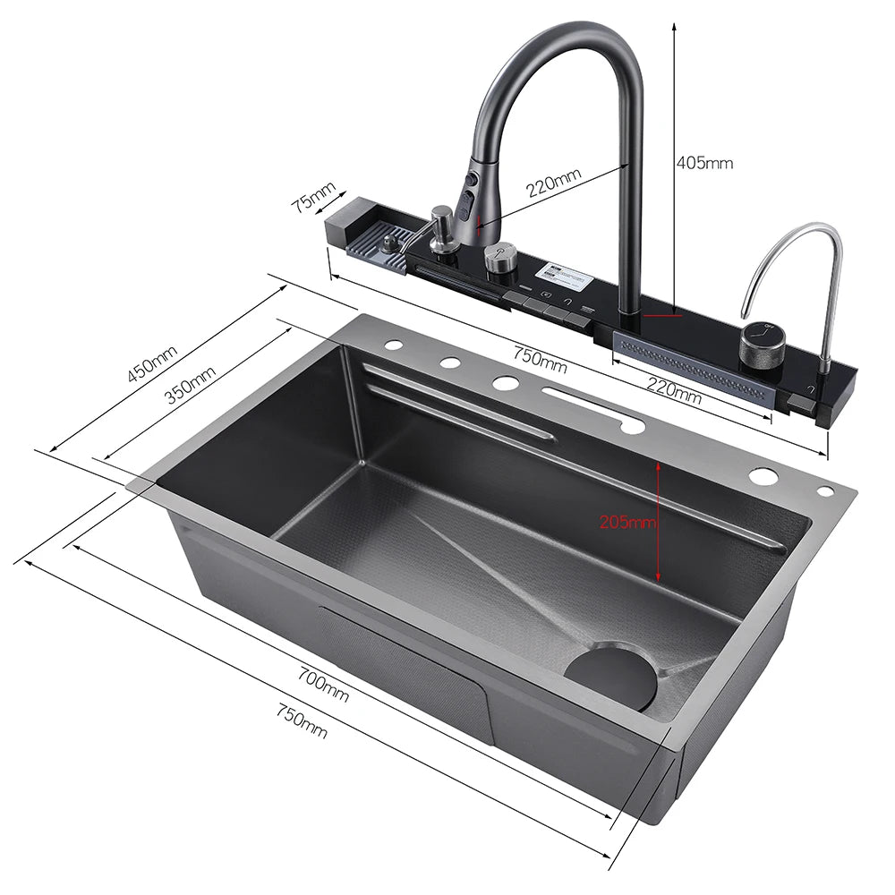 Waterfall Temperature - Kitchen Sink